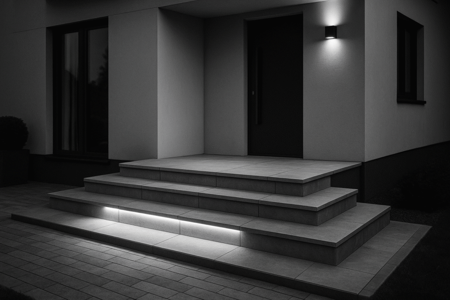 Nowoczesne schody wejściowe do domu