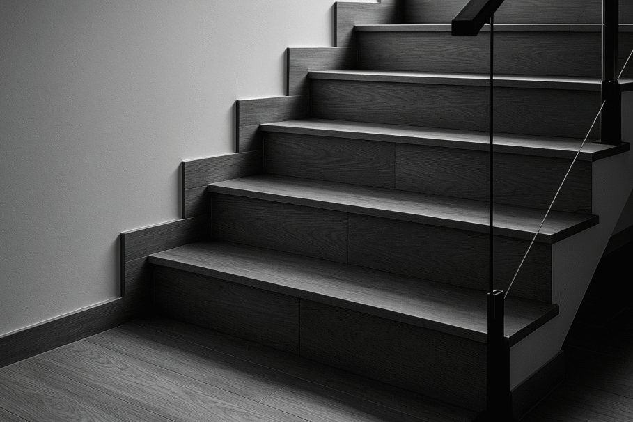 Schody z płytek drewnopodobnych